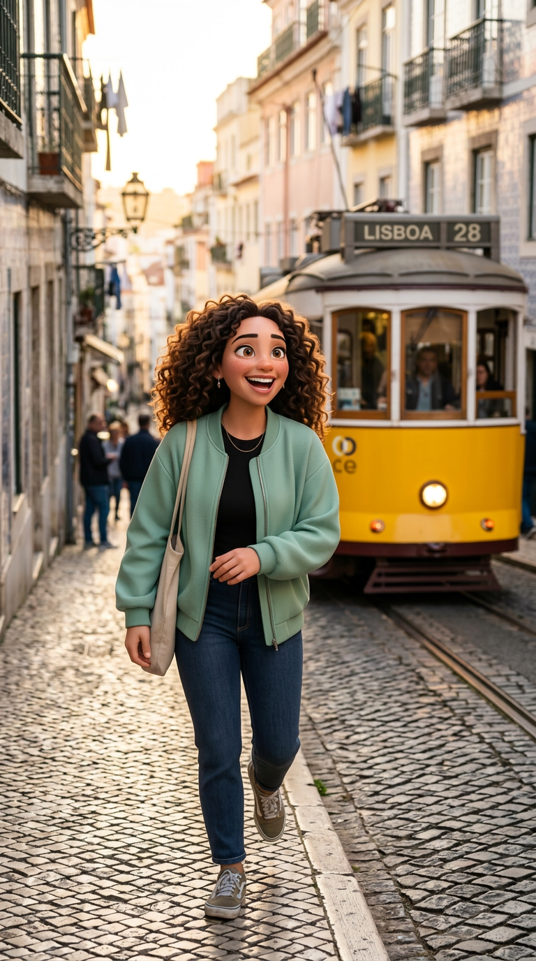 Lisbon, as a 3D film still